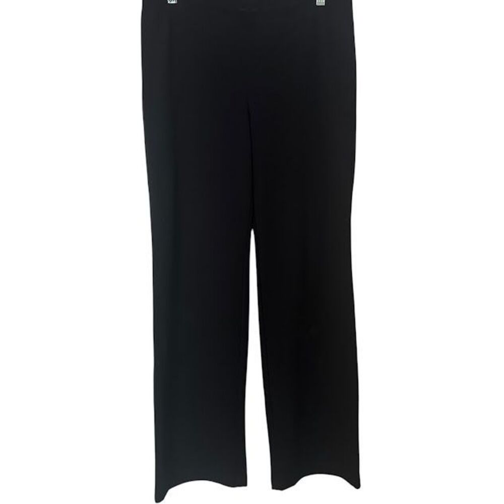 Eileen Fisher Black Stretch Pull On Viscose Straight Leg Trouser‎ Pants M Petite